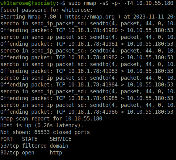Tryhackme - Agent T nmap scan