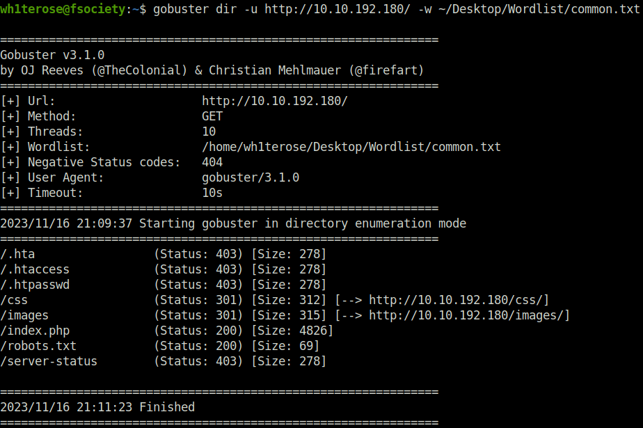 Tryhackme - Watcher gobuster scan