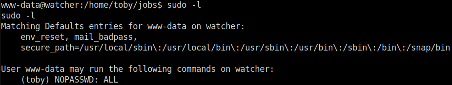 Tryhackme - Watcher sudo -l