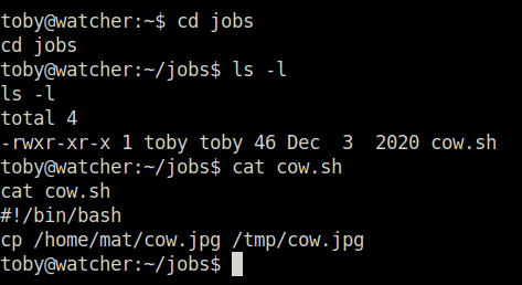 Tryhackme - Watcher cat cow.sh