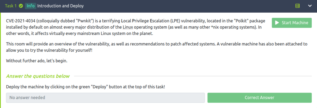 Task 1 - [Info] Introduction and Deploy