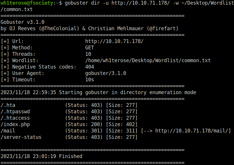 Tryhackme - Smag Grotto gobuster scan