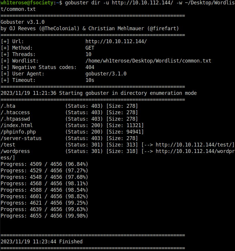Tryhackme - Tech_Supp0rt: 1 gobuster scan