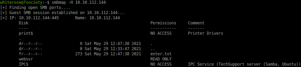 Tryhackme - Tech_Supp0rt: 1 smbmap list