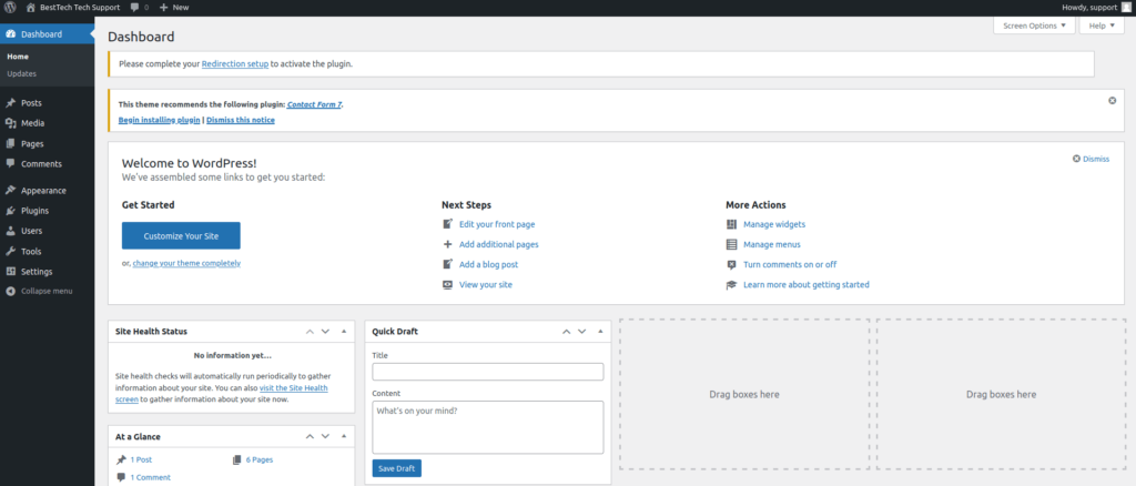 Tryhackme - Tech_Supp0rt: 1 Wordpress dashboard