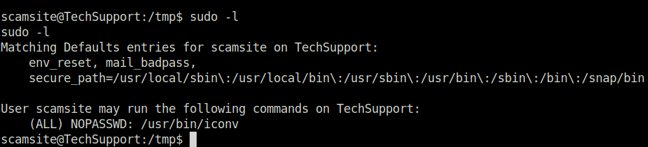 Tryhackme - Tech_Supp0rt: 1 sudo -l