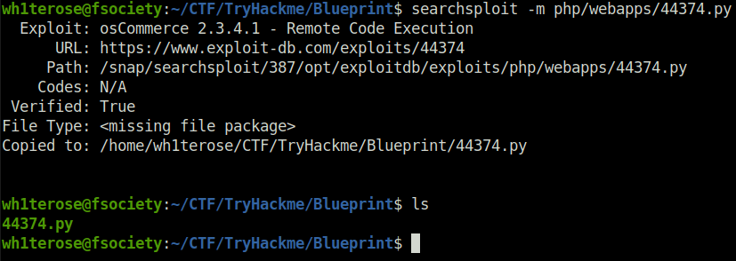 Tryhackme - Blueprint copy the exploit