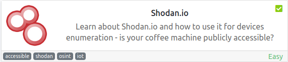 Tryhackme - Shodan.io Shodan.io