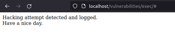 DVWA - Command Injection (Low/Med/High) attempt flagged