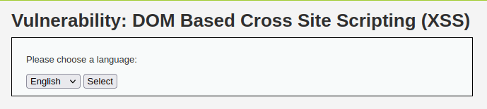 DVWA - DOM Based Cross Site Scripting (Low/Med/High) DOM based XSS