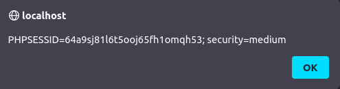 DVWA - DOM Based Cross Site Scripting (Low/Med/High) Pop alert with cookie