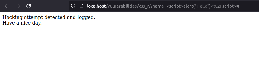 DVWA - Reflected Cross Site Scripting (Low/Med/High) PHPIDS flagged