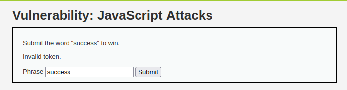 DVWA - JavaScript Attacks (Low/Med/High) Javascript Attacks