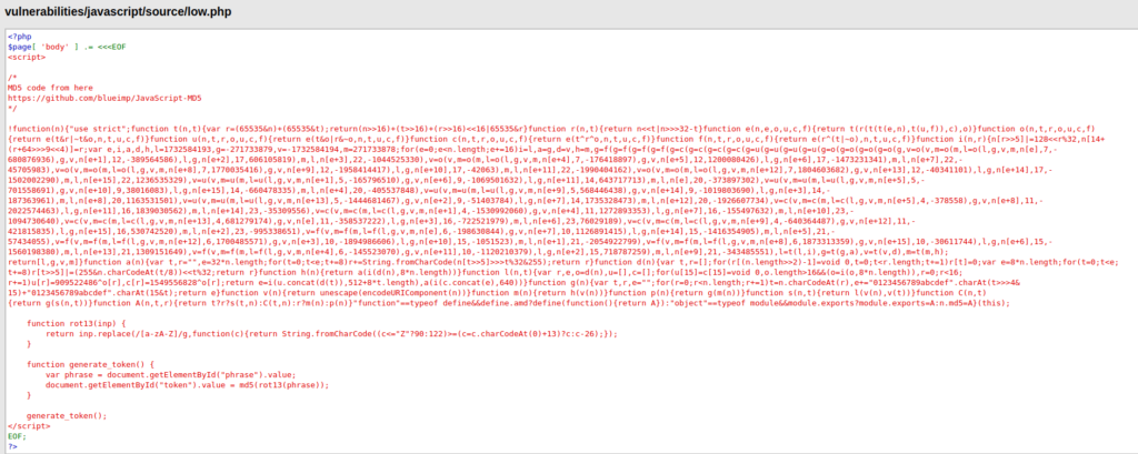 DVWA - JavaScript Attacks (Low/Med/High) Low.php