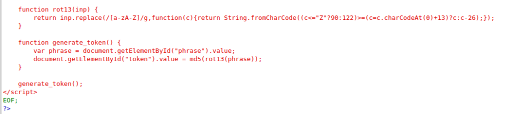 DVWA - JavaScript Attacks (Low/Med/High) rot13 function