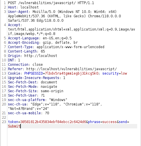 DVWA - JavaScript Attacks (Low/Med/High) Burpsuite Attacks