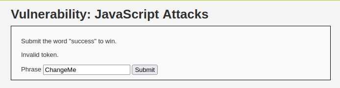 DVWA - JavaScript Attacks (Low/Med/High) Javascript Attacks