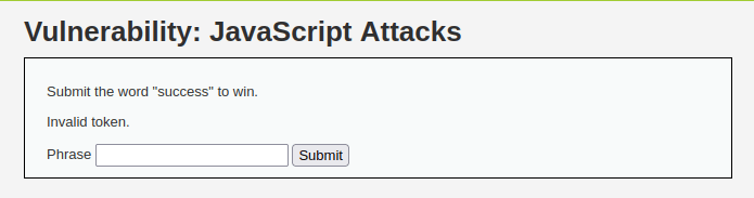 DVWA - JavaScript Attacks (Low/Med/High) Javascript Attacks