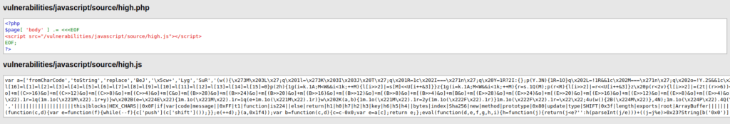 DVWA - JavaScript Attacks (Low/Med/High) High.php and high.js