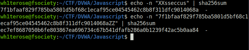 DVWA - JavaScript Attacks (Low/Med/High) SHA256 hash