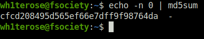 Tryhackme - Corridor md5 hash of 0