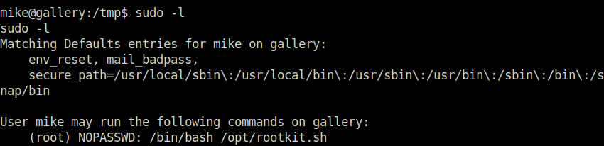 Tryhackme - Gallery sudo -l