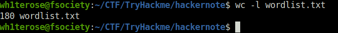 Tryhackme - hackerNote wordlist.txt