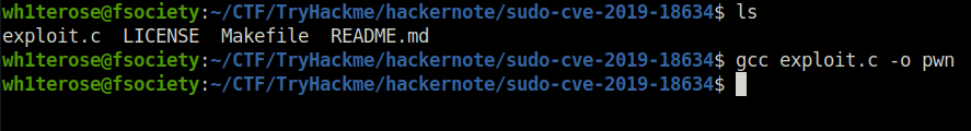 Tryhackme - hackerNote gcc exploit.c -o pwn