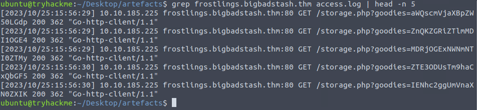 Tryhackme - Advent of Cyber 2023 grep frostlings.bigbadstash.thm