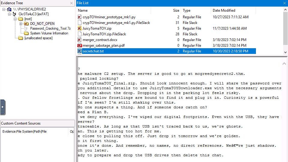 Tryhackme - Advent of Cyber 2023 secretchat.txt