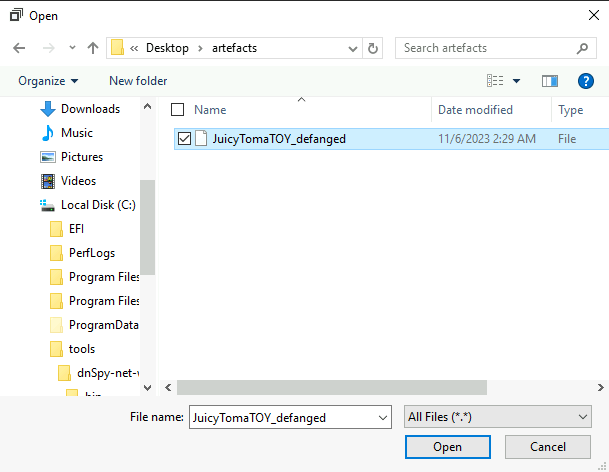 Tryhackme - Advent of Cyber 2023 JuicyTomaTOY_defanged
