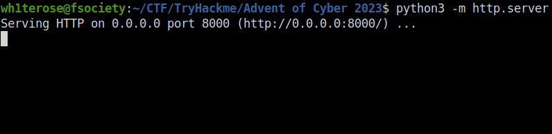 Tryhackme - Advent of Cyber 2023 python HTTP server