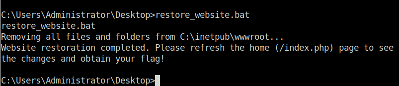 Tryhackme - Advent of Cyber 2023 restore_website.bat
