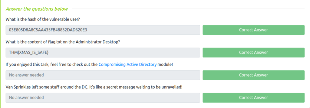 Task 17 - [Day 11: Active Directory] Jingle Bells, Shadow Spells