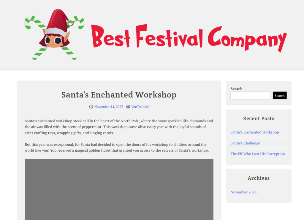 Tryhackme - Advent of Cyber 2023 Best Festival Company