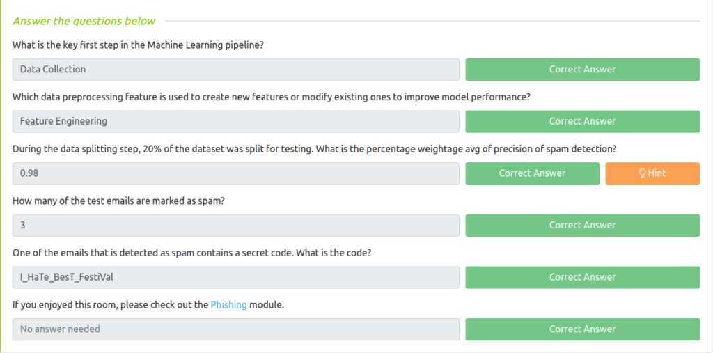 Task 21 - [Day 15: Machine Learning] Jingle Bell SPAM: Machine Learning Saves the Day!