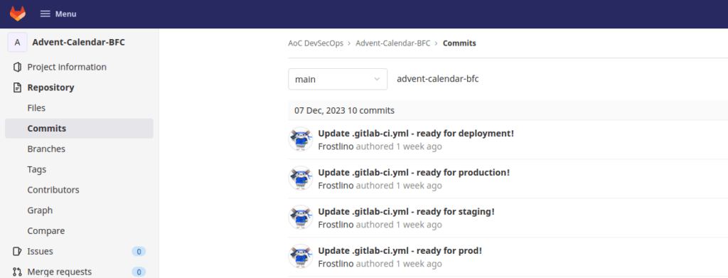 Tryhackme - Advent of Cyber 2023 Commits
