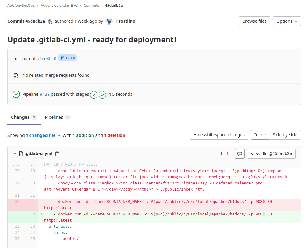 Tryhackme - Advent of Cyber 2023 Update gitlab-ci.yaml