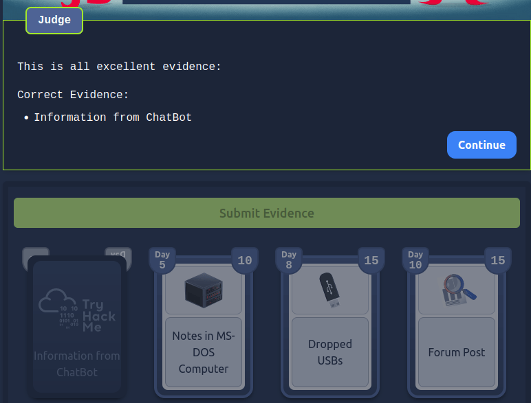 Tryhackme - Advent of Cyber 2023 Evidence accepted