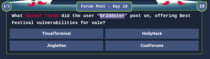 Tryhackme - Advent of Cyber 2023 Forum Post