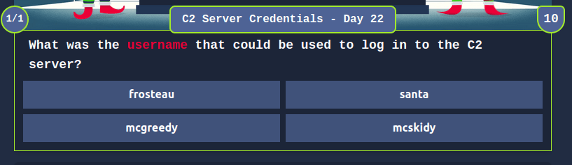 Tryhackme - Advent of Cyber 2023 C2 Server Creds