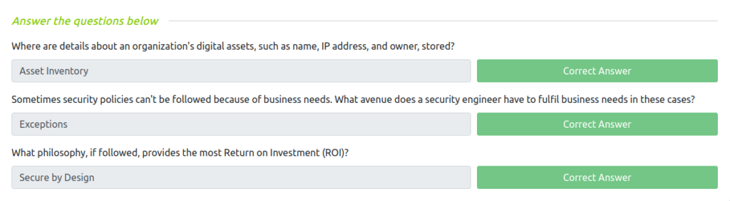 Tryhackme - Security Engineer Intro Task 3 - Core Responsibilities of a Security Engineer