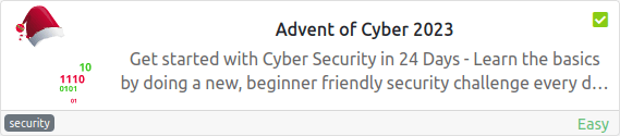 Tryhackme - Advent of Cyber 2023 Advent of Cyber 2023